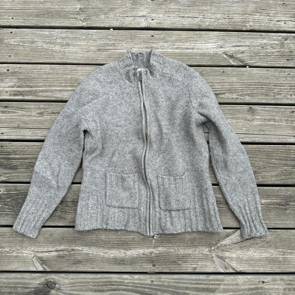 Grey Carhartt lambwool zip-up sweater - Picture 1 of 3